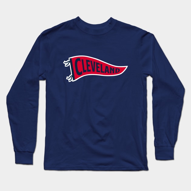 Cleveland Pennant - Navy Long Sleeve T-Shirt by KFig21